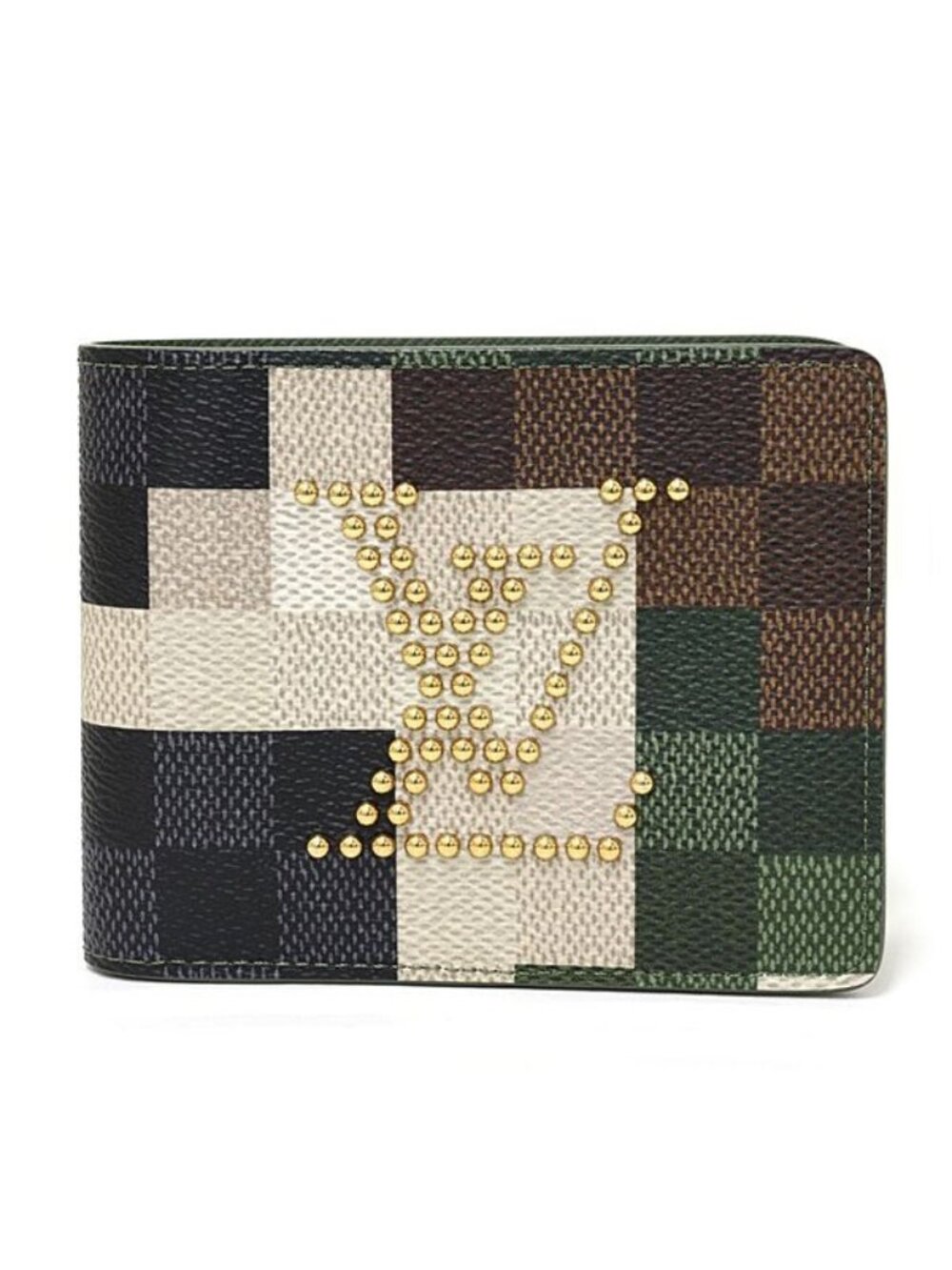 Louis Vuitton Portefeuille Slender Bifold Wallet Coin Purse Damoflage Canvas